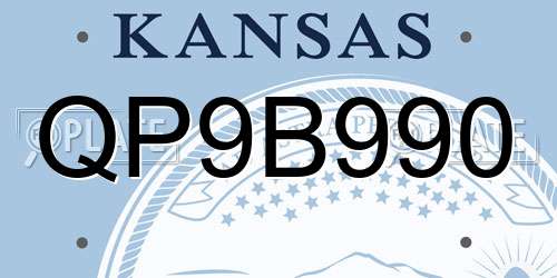 QP9B990 Kansas License Plate
