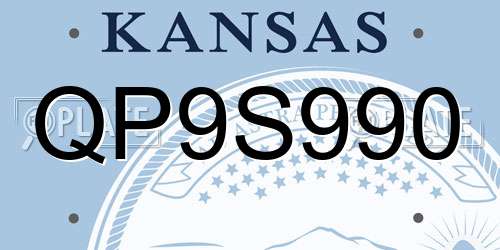 QP9S990 Kansas License Plate