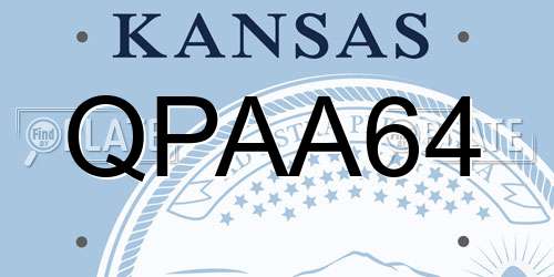 QPAA64 Kansas License Plate