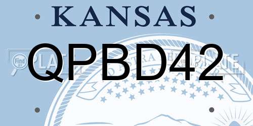 QPBD42 Kansas License Plate