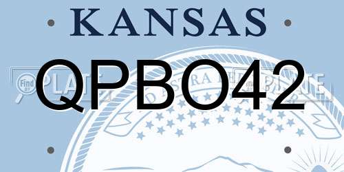 QPBO42 Kansas License Plate