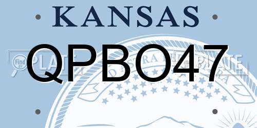 QPBO47 Kansas License Plate