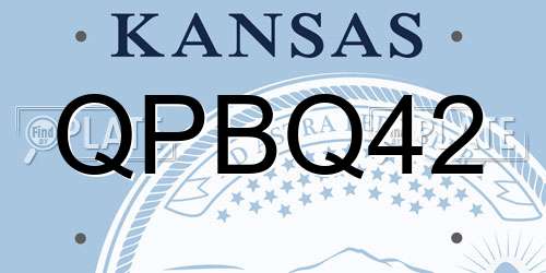 QPBQ42 Kansas License Plate