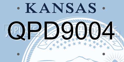 QPD9004 Kansas License Plate