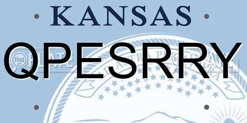 QPESRRY Kansas License Plate