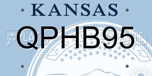 QPHB95 Kansas License Plate