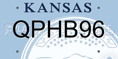 QPHB96 Kansas License Plate