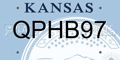 QPHB97 Kansas License Plate