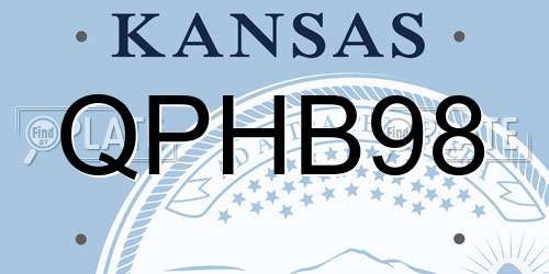 QPHB98 Kansas License Plate