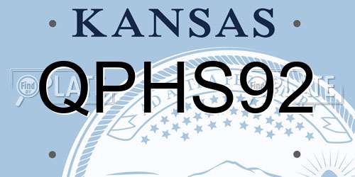 QPHS92 Kansas License Plate