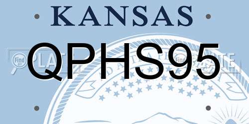 QPHS95 Kansas License Plate