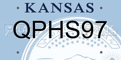 QPHS97 Kansas License Plate