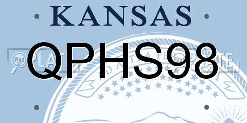 QPHS98 Kansas License Plate
