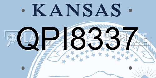 QPI8337 Kansas License Plate