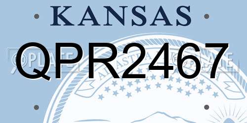 QPR2467 Kansas License Plate