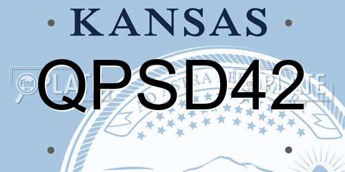 QPSD42 Kansas License Plate