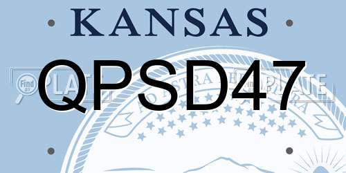QPSD47 Kansas License Plate