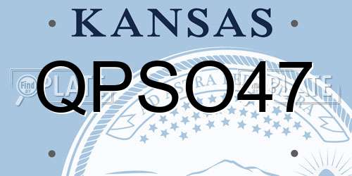 QPSO47 Kansas License Plate