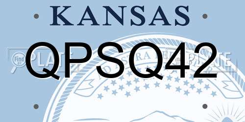 QPSQ42 Kansas License Plate