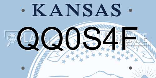 QQ0S4F Kansas License Plate