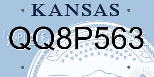 QQ8P563 Kansas License Plate