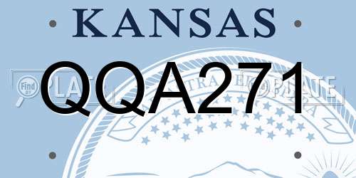 QQA271 Kansas License Plate