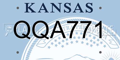 QQA771 Kansas License Plate