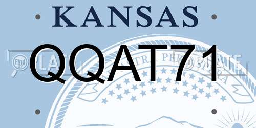 QQAT71 Kansas License Plate