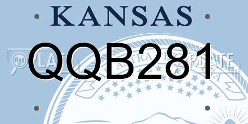 QQB281 Kansas License Plate