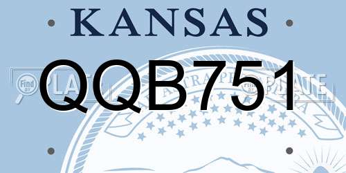 QQB751 Kansas License Plate