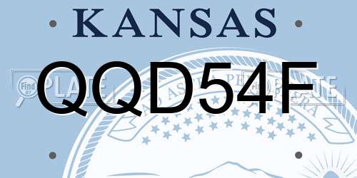 QQD54F Kansas License Plate
