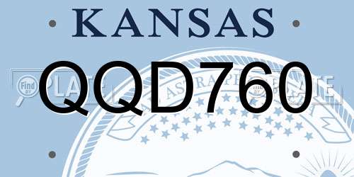 QQD760 Kansas License Plate