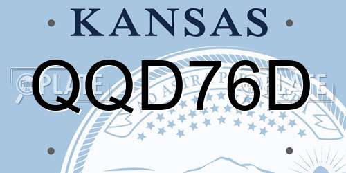 QQD76D Kansas License Plate