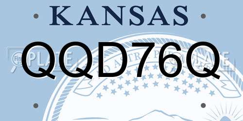 QQD76Q Kansas License Plate