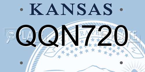 QQN720 Kansas License Plate