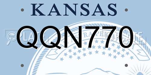 QQN770 Kansas License Plate