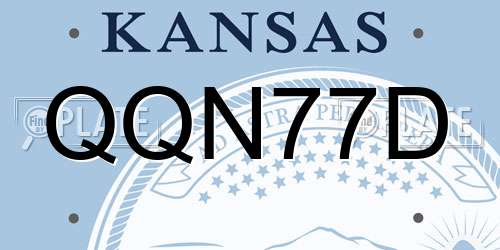 QQN77D Kansas License Plate