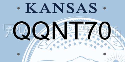 QQNT70 Kansas License Plate