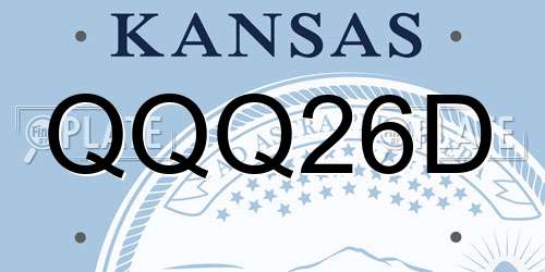 QQQ26D Kansas License Plate