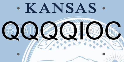 QQQQIOC Kansas License Plate