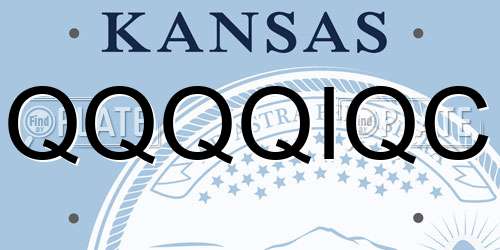 QQQQIQC Kansas License Plate