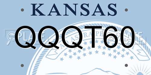 QQQT60 Kansas License Plate