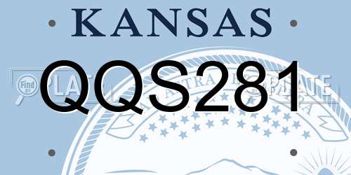 QQS281 Kansas License Plate