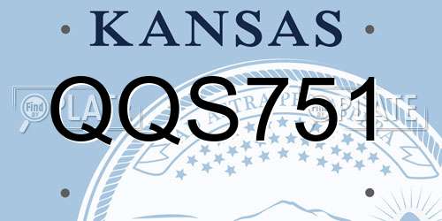 QQS751 Kansas License Plate