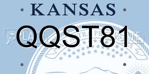 QQST81 Kansas License Plate