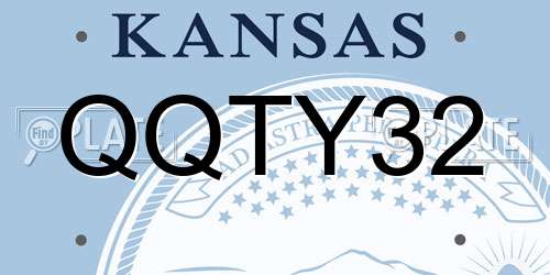 QQTY32 Kansas License Plate
