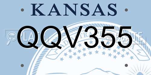 QQV355 Kansas License Plate
