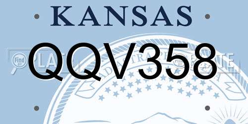 QQV358 Kansas License Plate