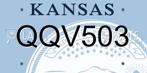 QQV503 Kansas License Plate