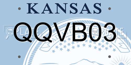 QQVB03 Kansas License Plate